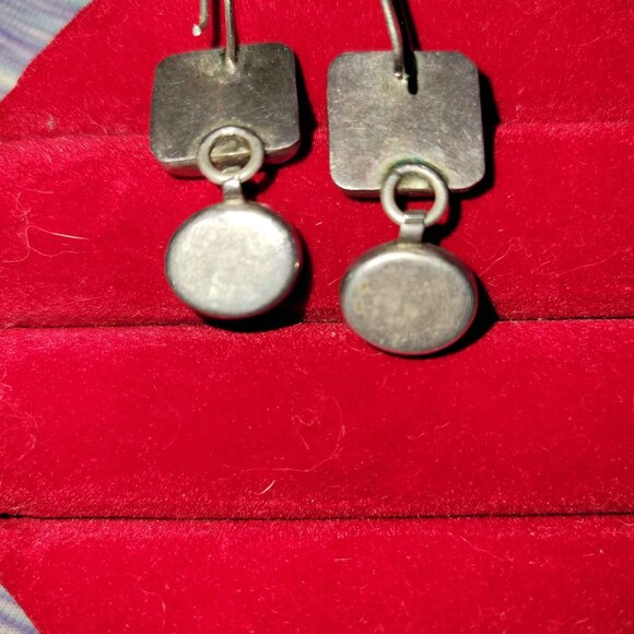 Vintage Baltic Amber 925 Sterling Silver Drop Earrings - Picture 2 of 2